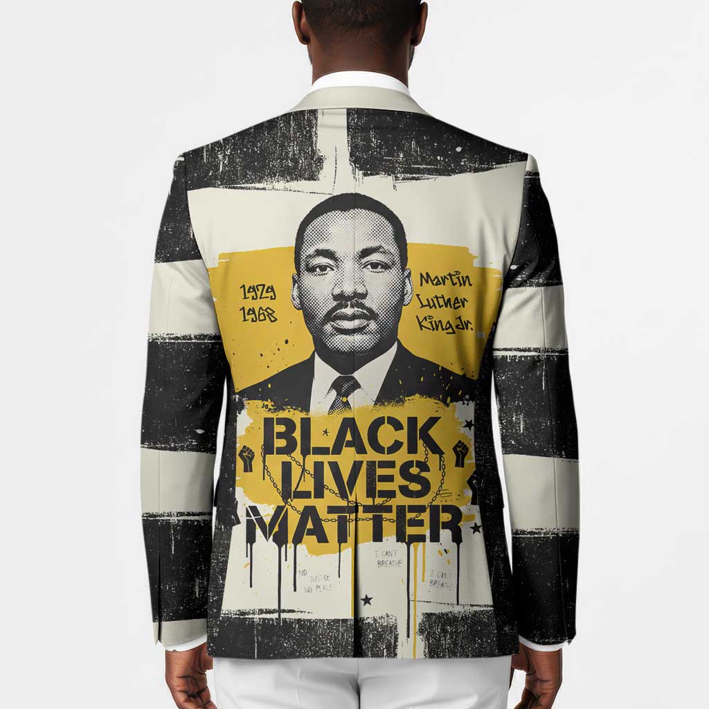 Martin Luther King Jr Blazer Black Lives Matter Street Art Portrait Civil Rights Tribute Bold Striped - Wonder Print Shop