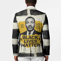 Martin Luther King Jr Blazer Black Lives Matter Street Art Portrait Civil Rights Tribute Bold Striped - Wonder Print Shop