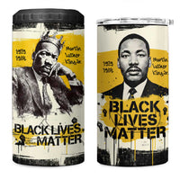 Martin Luther King Jr 4 in 1 Can Cooler Tumbler Black Lives Matter Street Art Portrait Civil Rights Tribute Bold Striped - Wonder Print Shop