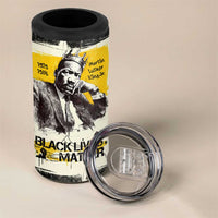 Martin Luther King Jr 4 in 1 Can Cooler Tumbler Black Lives Matter Street Art Portrait Civil Rights Tribute Bold Striped - Wonder Print Shop