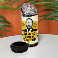 Martin Luther King Jr 4 in 1 Can Cooler Tumbler Black Lives Matter Street Art Portrait Civil Rights Tribute Bold Striped - Wonder Print Shop