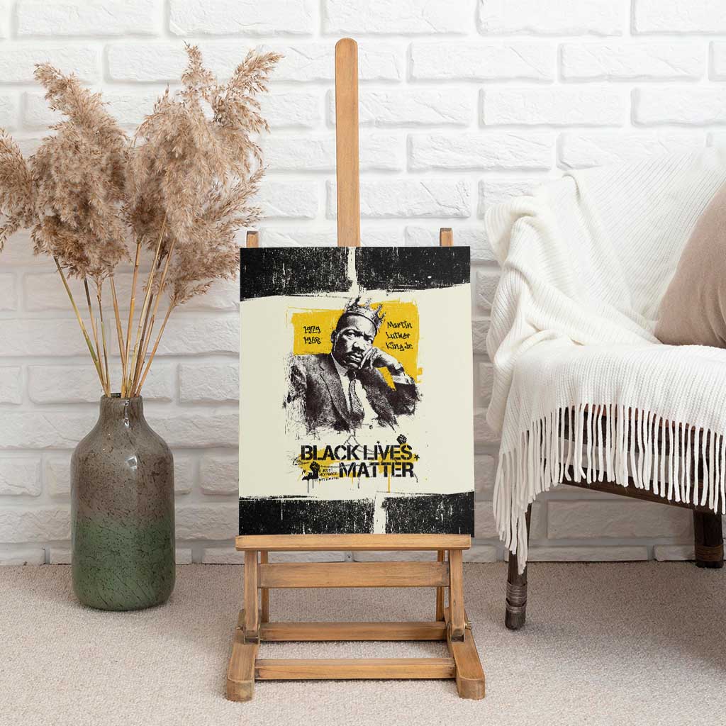 Martin Luther King Jr Canvas Wall Art Black Lives Matter Street Art Portrait Civil Rights Tribute Bold Striped - Wonder Print Shop
