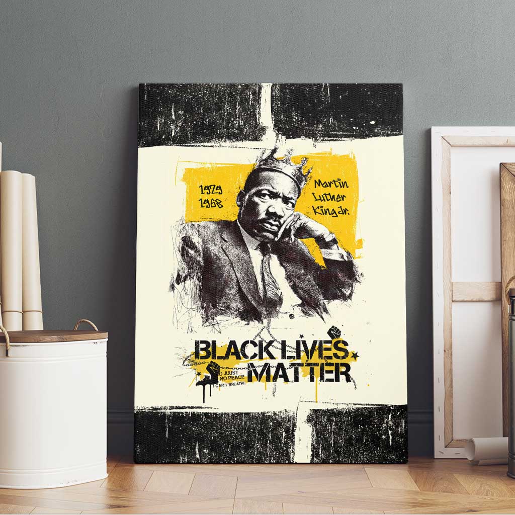 Martin Luther King Jr Canvas Wall Art Black Lives Matter Street Art Portrait Civil Rights Tribute Bold Striped - Wonder Print Shop