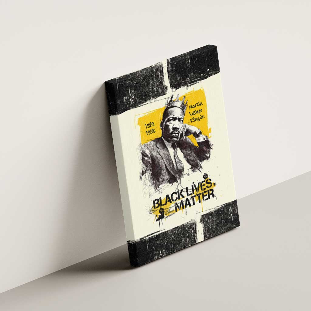 Martin Luther King Jr Canvas Wall Art Black Lives Matter Street Art Portrait Civil Rights Tribute Bold Striped - Wonder Print Shop
