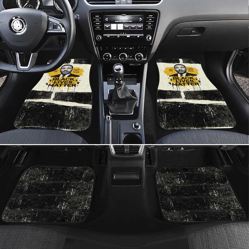 Martin Luther King Jr Car Mats Black Lives Matter Street Art Portrait Civil Rights Tribute Bold Striped - Wonder Print Shop