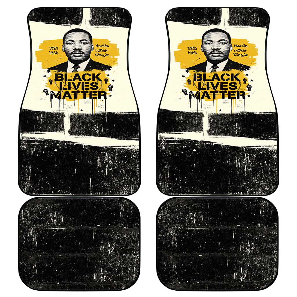 Martin Luther King Jr Car Mats Black Lives Matter Street Art Portrait Civil Rights Tribute Bold Striped - Wonder Print Shop