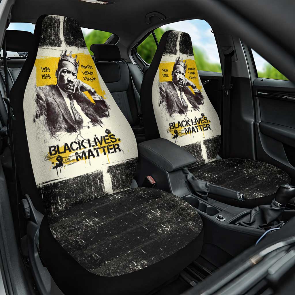Martin Luther King Jr Car Seat Cover Black Lives Matter Street Art Portrait Civil Rights Tribute Bold Striped - Wonder Print Shop