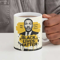 Martin Luther King Jr Ceramic Mug Black Lives Matter Street Art Portrait Civil Rights Tribute Bold Striped - Wonder Print Shop