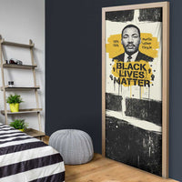 Martin Luther King Jr Door Cover Black Lives Matter Street Art Portrait Civil Rights Tribute Bold Striped - Wonder Print Shop