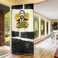 Martin Luther King Jr Door Cover Black Lives Matter Street Art Portrait Civil Rights Tribute Bold Striped - Wonder Print Shop