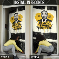 Martin Luther King Jr Door Cover Black Lives Matter Street Art Portrait Civil Rights Tribute Bold Striped - Wonder Print Shop