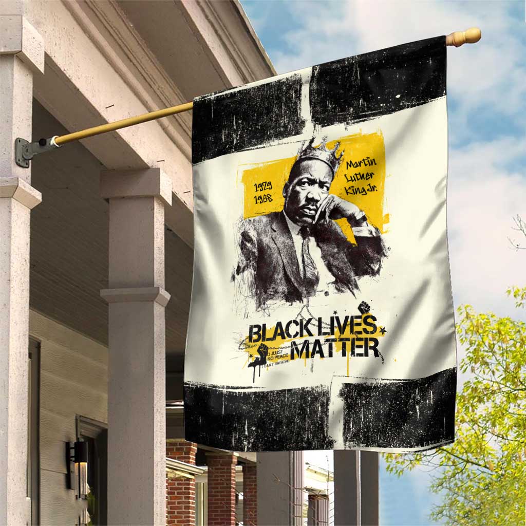 Martin Luther King Jr Garden Flag Black Lives Matter Street Art Portrait Civil Rights Tribute Bold Striped - Wonder Print Shop