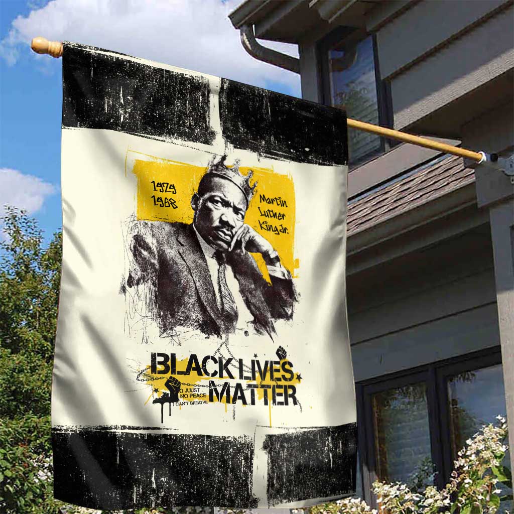 Martin Luther King Jr Garden Flag Black Lives Matter Street Art Portrait Civil Rights Tribute Bold Striped - Wonder Print Shop