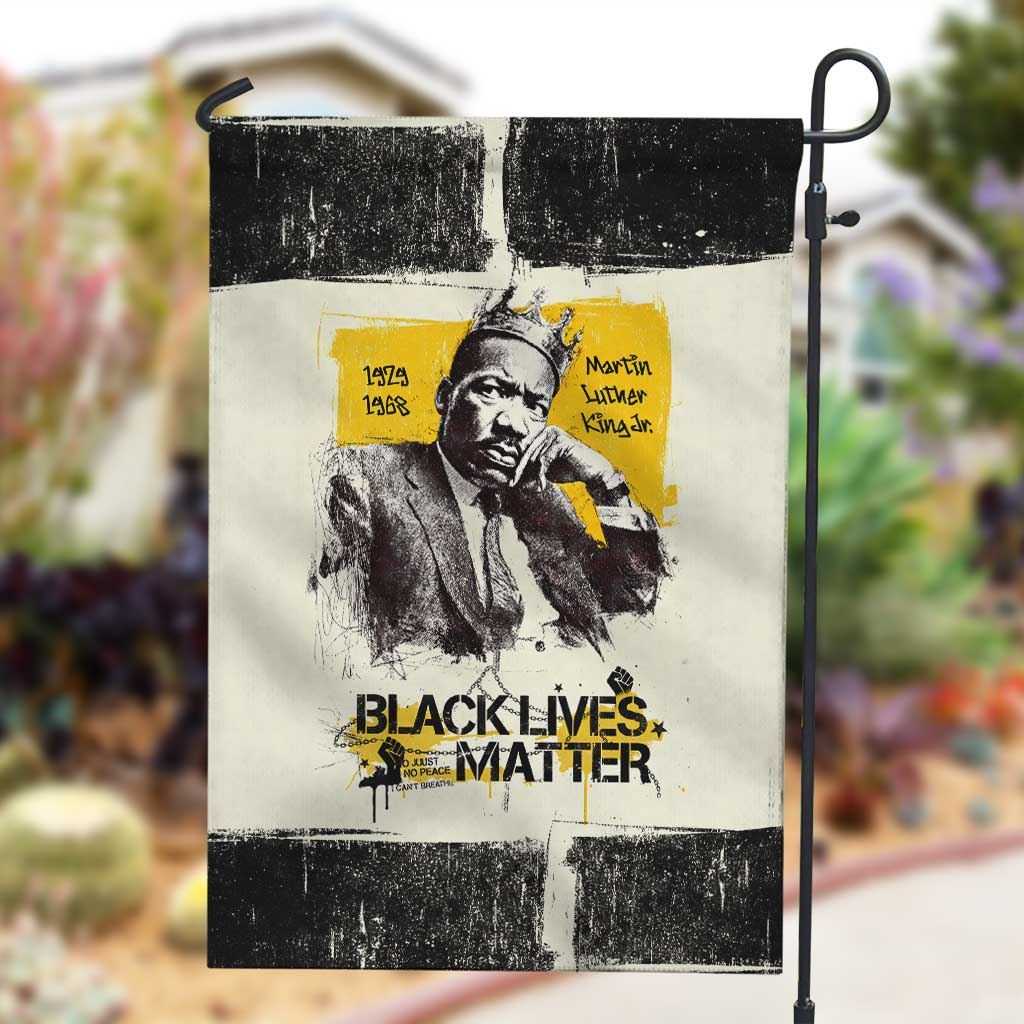 Martin Luther King Jr Garden Flag Black Lives Matter Street Art Portrait Civil Rights Tribute Bold Striped - Wonder Print Shop