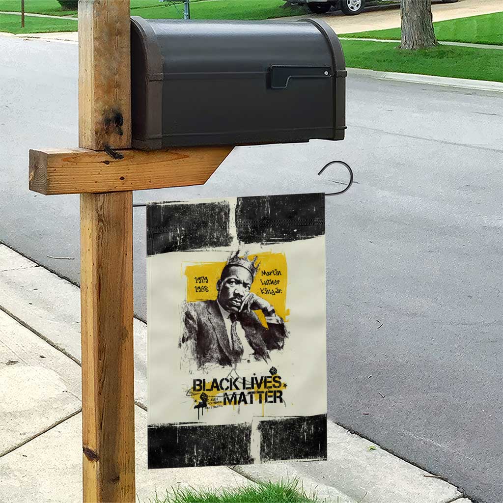 Martin Luther King Jr Garden Flag Black Lives Matter Street Art Portrait Civil Rights Tribute Bold Striped - Wonder Print Shop