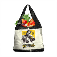 Martin Luther King Jr Grocery Bag Black Lives Matter Street Art Portrait Civil Rights Tribute Bold Striped - Wonder Print Shop