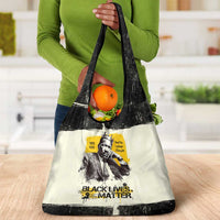 Martin Luther King Jr Grocery Bag Black Lives Matter Street Art Portrait Civil Rights Tribute Bold Striped - Wonder Print Shop