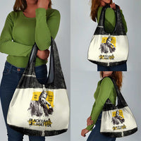 Martin Luther King Jr Grocery Bag Black Lives Matter Street Art Portrait Civil Rights Tribute Bold Striped - Wonder Print Shop