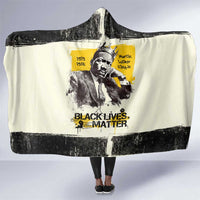 Martin Luther King Jr Hooded Blanket Black Lives Matter Street Art Portrait Civil Rights Tribute Bold Striped - Wonder Print Shop