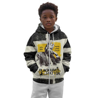 Martin Luther King Jr Kid Hoodie Black Lives Matter Street Art Portrait Civil Rights Tribute Bold Striped - Wonder Print Shop