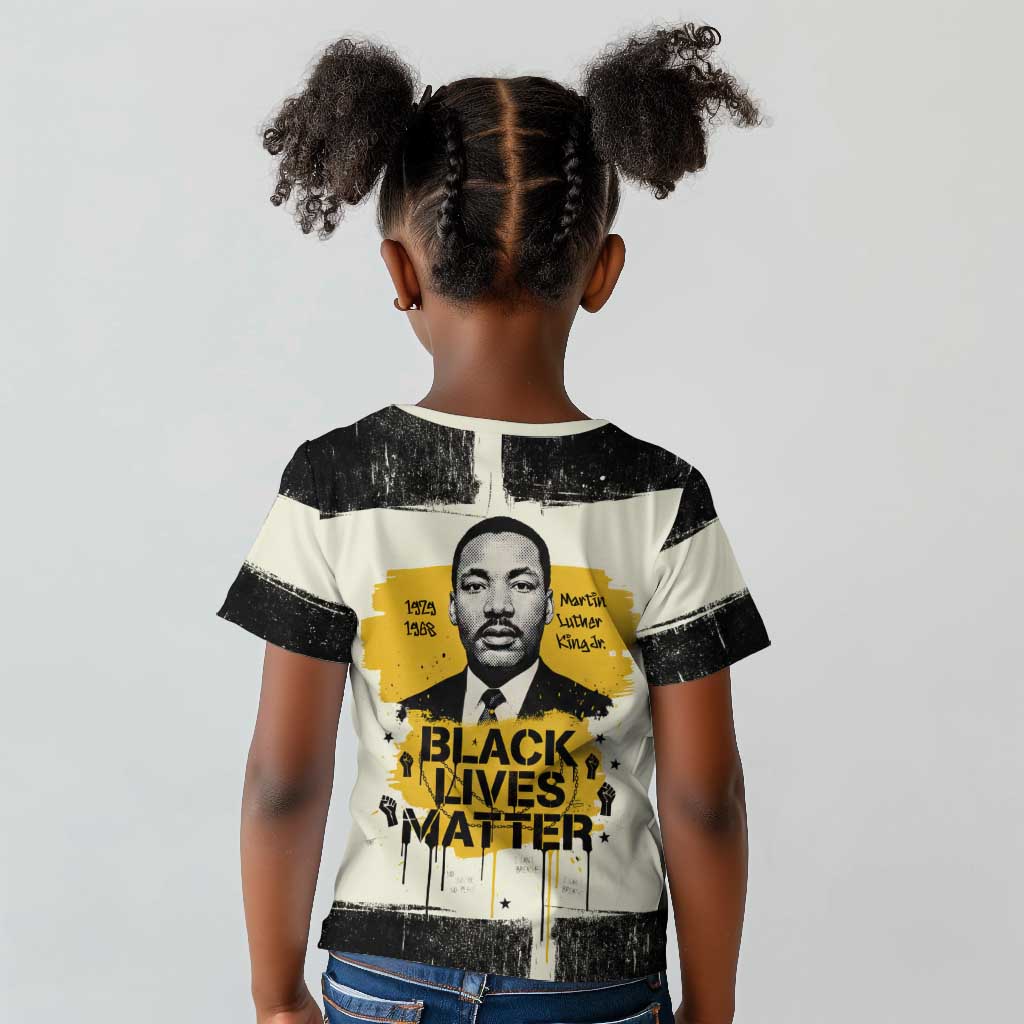 Martin Luther King Jr Kid T shirt Black Lives Matter Street Art Portrait Civil Rights Tribute Bold Striped TS04