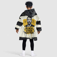 Martin Luther King Jr Kid Wearable Blanket Hoodie Black Lives Matter Street Art Portrait Civil Rights Tribute Bold Striped - Wonder Print Shop