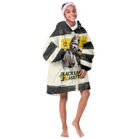 Martin Luther King Jr Kid Wearable Blanket Hoodie Black Lives Matter Street Art Portrait Civil Rights Tribute Bold Striped - Wonder Print Shop