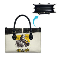Martin Luther King Jr Leather Bag Black Lives Matter Street Art Portrait Civil Rights Tribute Bold Striped - Wonder Print Shop