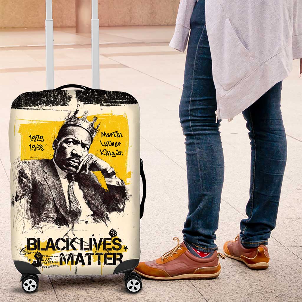 Martin Luther King Jr Luggage Cover Black Lives Matter Street Art Portrait Civil Rights Tribute Bold Striped - Wonder Print Shop