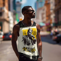 Martin Luther King Jr Men Tank Top Black Lives Matter Street Art Portrait Civil Rights Tribute Bold Striped - Wonder Print Shop