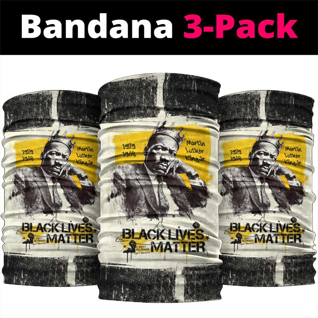Martin Luther King Jr Neck Gaiter Black Lives Matter Street Art Portrait Civil Rights Tribute Bold Striped - Wonder Print Shop