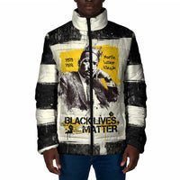 Martin Luther King Jr Padded Jacket Black Lives Matter Street Art Portrait Civil Rights Tribute Bold Striped - Wonder Print Shop