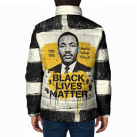 Martin Luther King Jr Padded Jacket Black Lives Matter Street Art Portrait Civil Rights Tribute Bold Striped - Wonder Print Shop