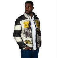 Martin Luther King Jr Padded Jacket Black Lives Matter Street Art Portrait Civil Rights Tribute Bold Striped - Wonder Print Shop
