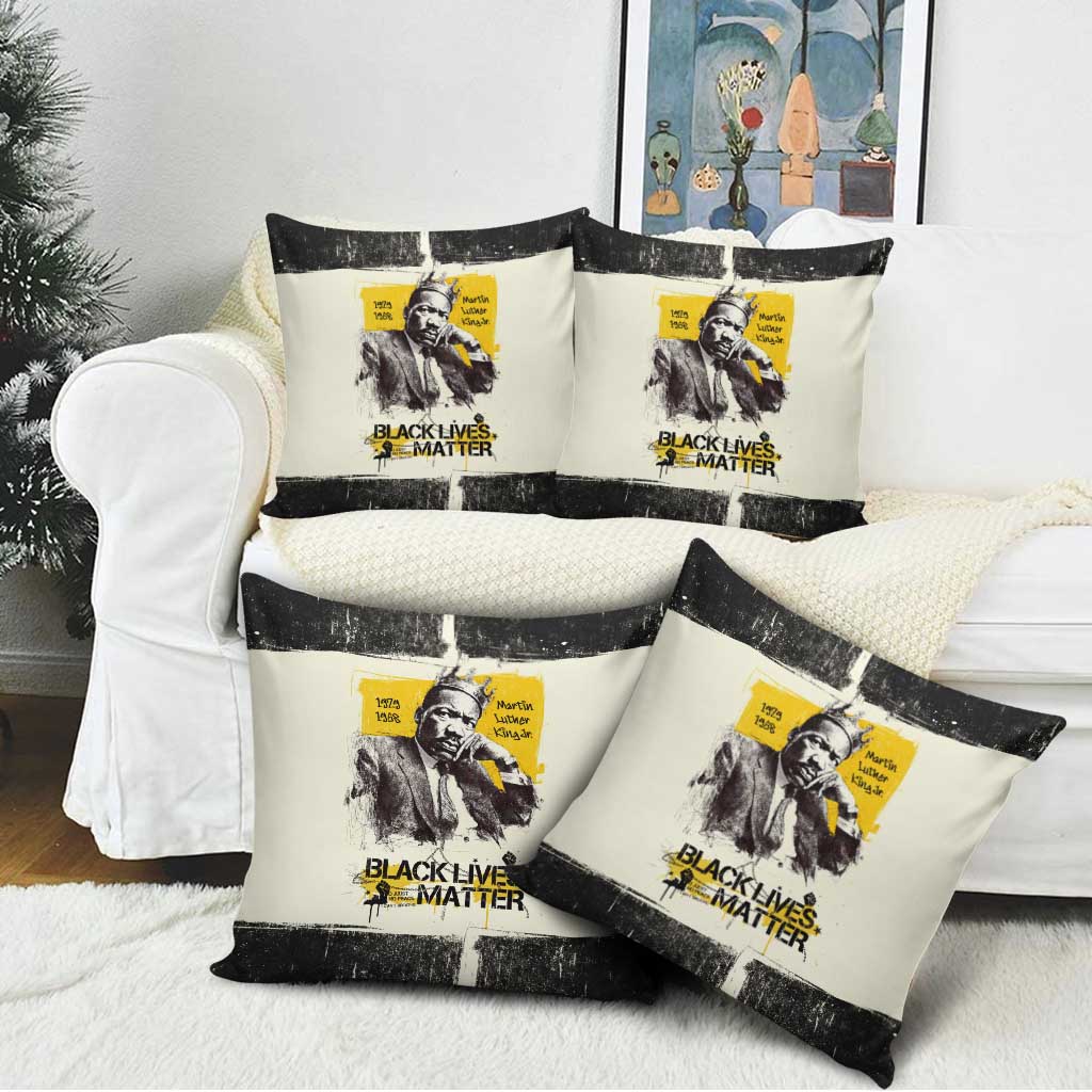 Martin Luther King Jr Pillow Cover Black Lives Matter Street Art Portrait Civil Rights Tribute Bold Striped - Wonder Print Shop