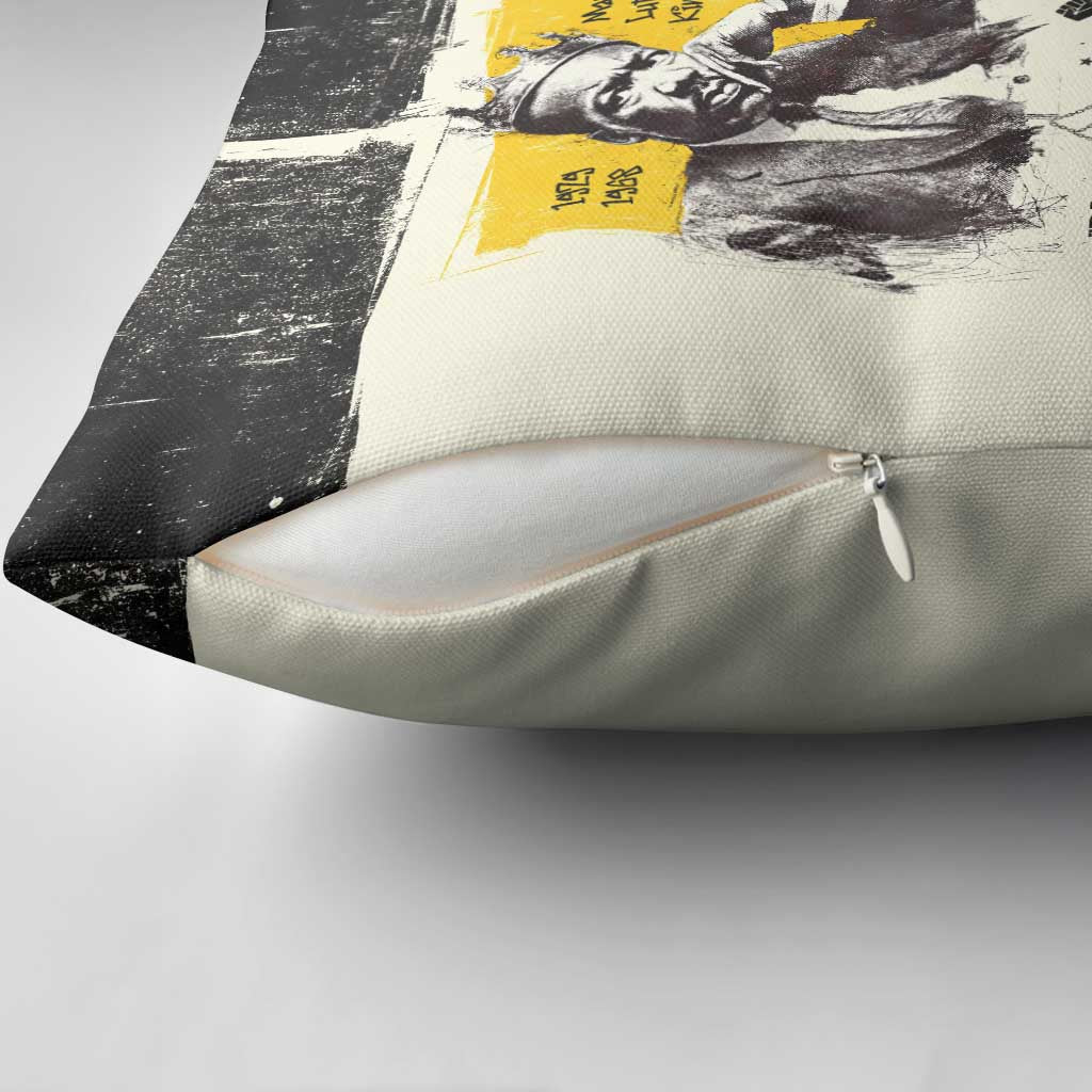 Martin Luther King Jr Pillow Cover Black Lives Matter Street Art Portrait Civil Rights Tribute Bold Striped - Wonder Print Shop