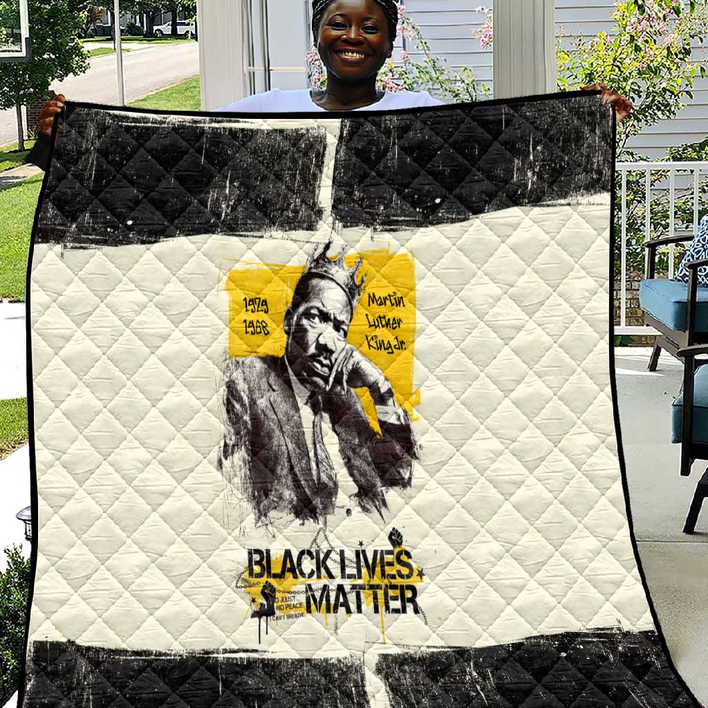Martin Luther King Jr Quilt Black Lives Matter Street Art Portrait Civil Rights Tribute Bold Striped - Wonder Print Shop