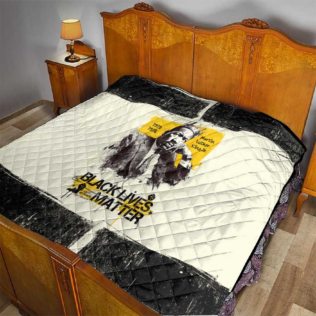 Martin Luther King Jr Quilt Black Lives Matter Street Art Portrait Civil Rights Tribute Bold Striped - Wonder Print Shop