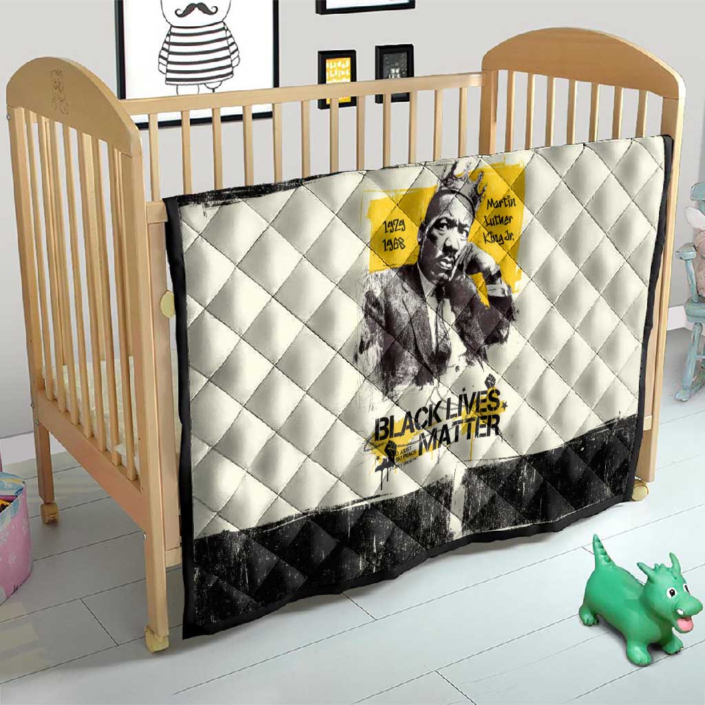 Martin Luther King Jr Quilt Black Lives Matter Street Art Portrait Civil Rights Tribute Bold Striped - Wonder Print Shop