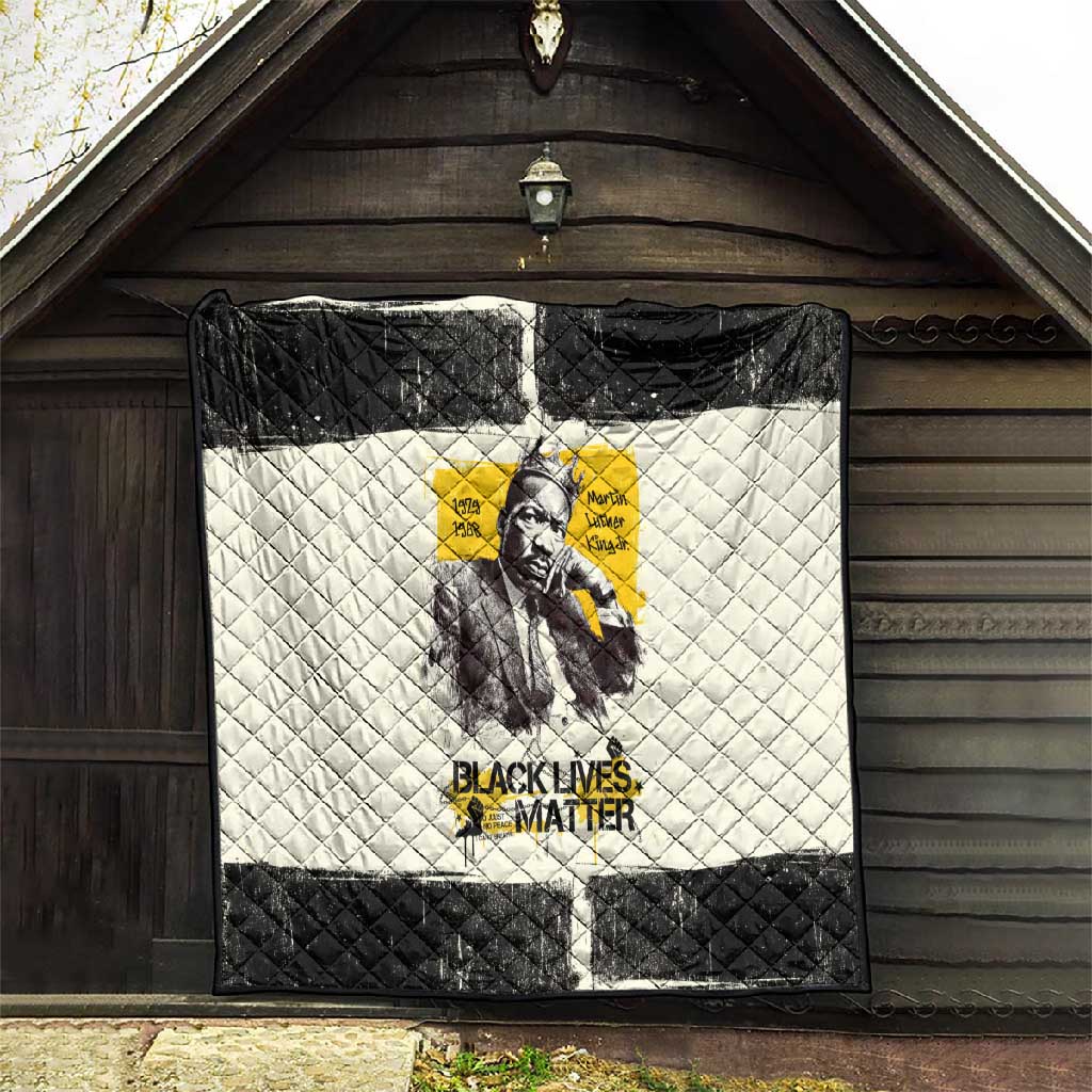 Martin Luther King Jr Quilt Black Lives Matter Street Art Portrait Civil Rights Tribute Bold Striped - Wonder Print Shop