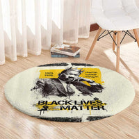 Martin Luther King Jr Round Carpet Black Lives Matter Street Art Portrait Civil Rights Tribute Bold Striped - Wonder Print Shop