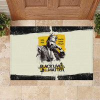 Martin Luther King Jr Rubber Doormat Black Lives Matter Street Art Portrait Civil Rights Tribute Bold Striped - Wonder Print Shop