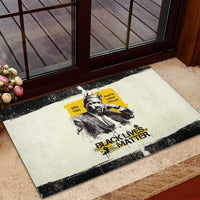 Martin Luther King Jr Rubber Doormat Black Lives Matter Street Art Portrait Civil Rights Tribute Bold Striped - Wonder Print Shop