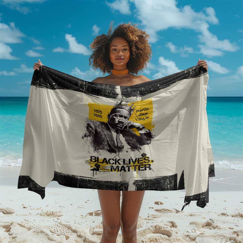Martin Luther King Jr Sarong Black Lives Matter Street Art Portrait Civil Rights Tribute Bold Striped - Wonder Print Shop