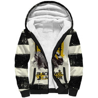 Martin Luther King Jr Sherpa Hoodie Black Lives Matter Street Art Portrait Civil Rights Tribute Bold Striped - Wonder Print Shop