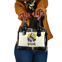 Martin Luther King Jr Shoulder Handbag Black Lives Matter Street Art Portrait Civil Rights Tribute Bold Striped - Wonder Print Shop