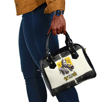 Martin Luther King Jr Shoulder Handbag Black Lives Matter Street Art Portrait Civil Rights Tribute Bold Striped - Wonder Print Shop