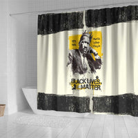 Martin Luther King Jr Shower Curtain Black Lives Matter Street Art Portrait Civil Rights Tribute Bold Striped - Wonder Print Shop