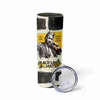 Martin Luther King Jr Skinny Tumbler Black Lives Matter Street Art Portrait Civil Rights Tribute Bold Striped - Wonder Print Shop