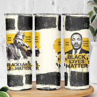 Martin Luther King Jr Skinny Tumbler Black Lives Matter Street Art Portrait Civil Rights Tribute Bold Striped - Wonder Print Shop